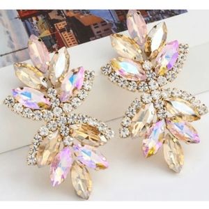 NIB Eye Candy Los Angeles Lux Collection Champagne Glass Crystal Earrings